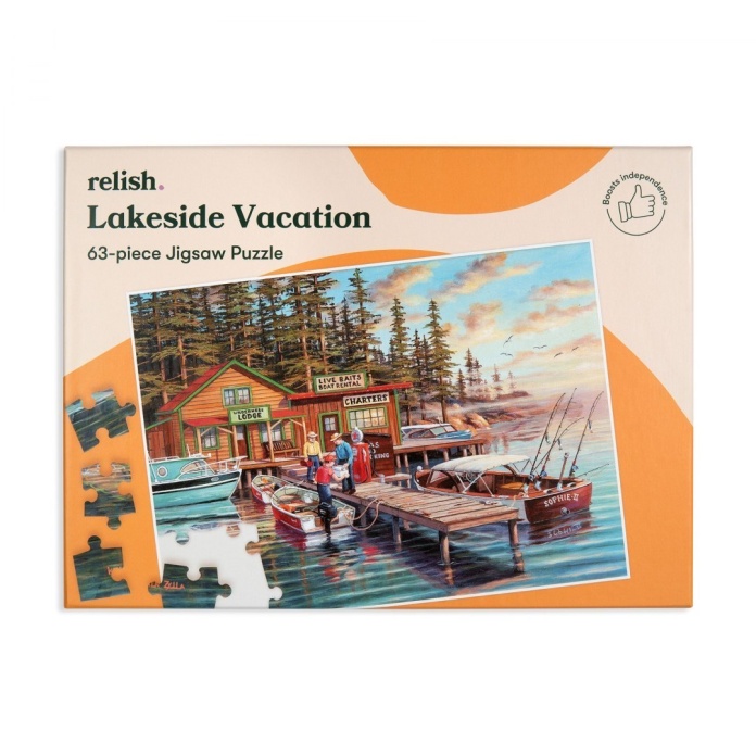 Puzzle Relish 63 elementy Wakacje nad jeziorem dla seniora